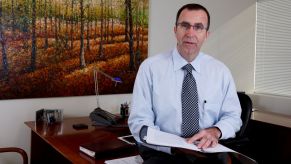 Don Forgeron of the Insurance Bureau of Canada, pictured in his office in 2009 during a talk about auto collisions