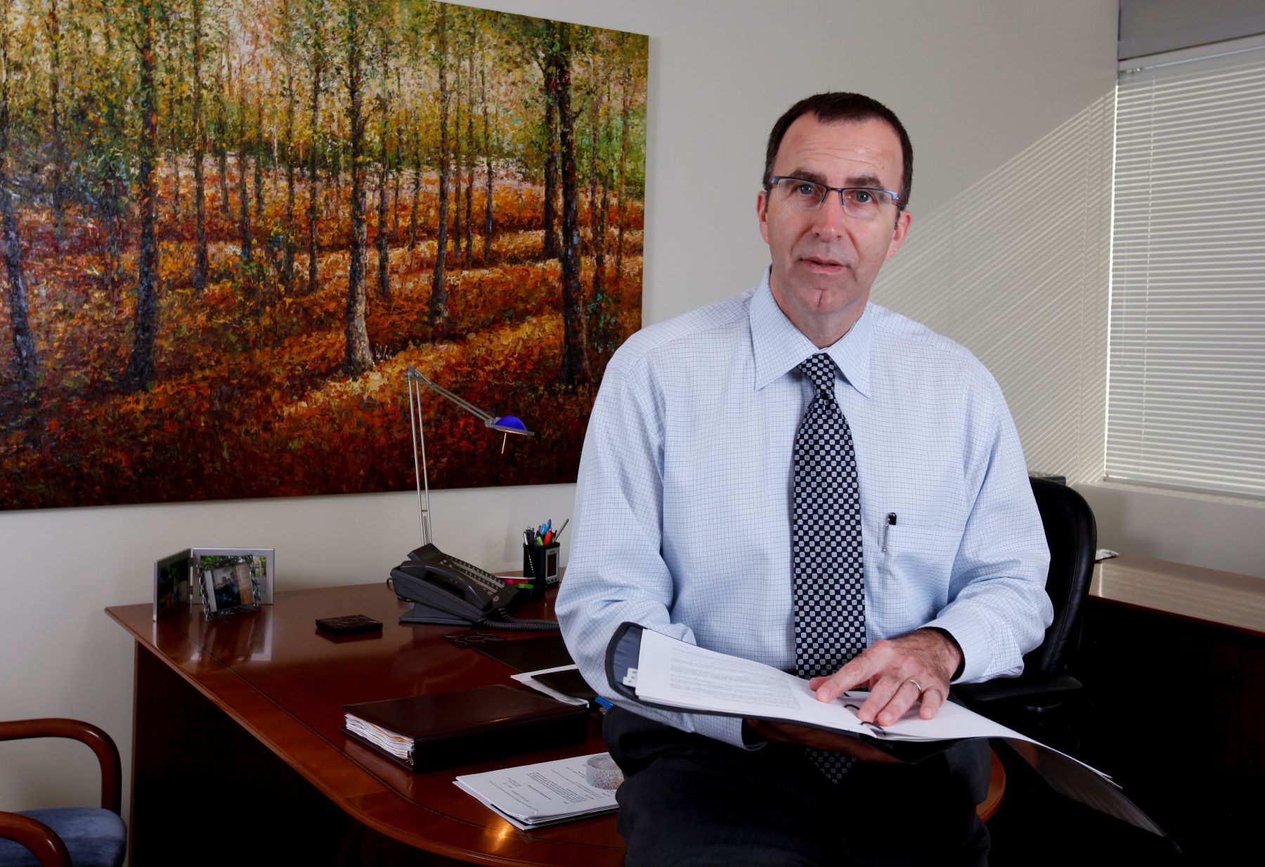 Don Forgeron of the Insurance Bureau of Canada, pictured in his office in 2009 during a talk about auto collisions