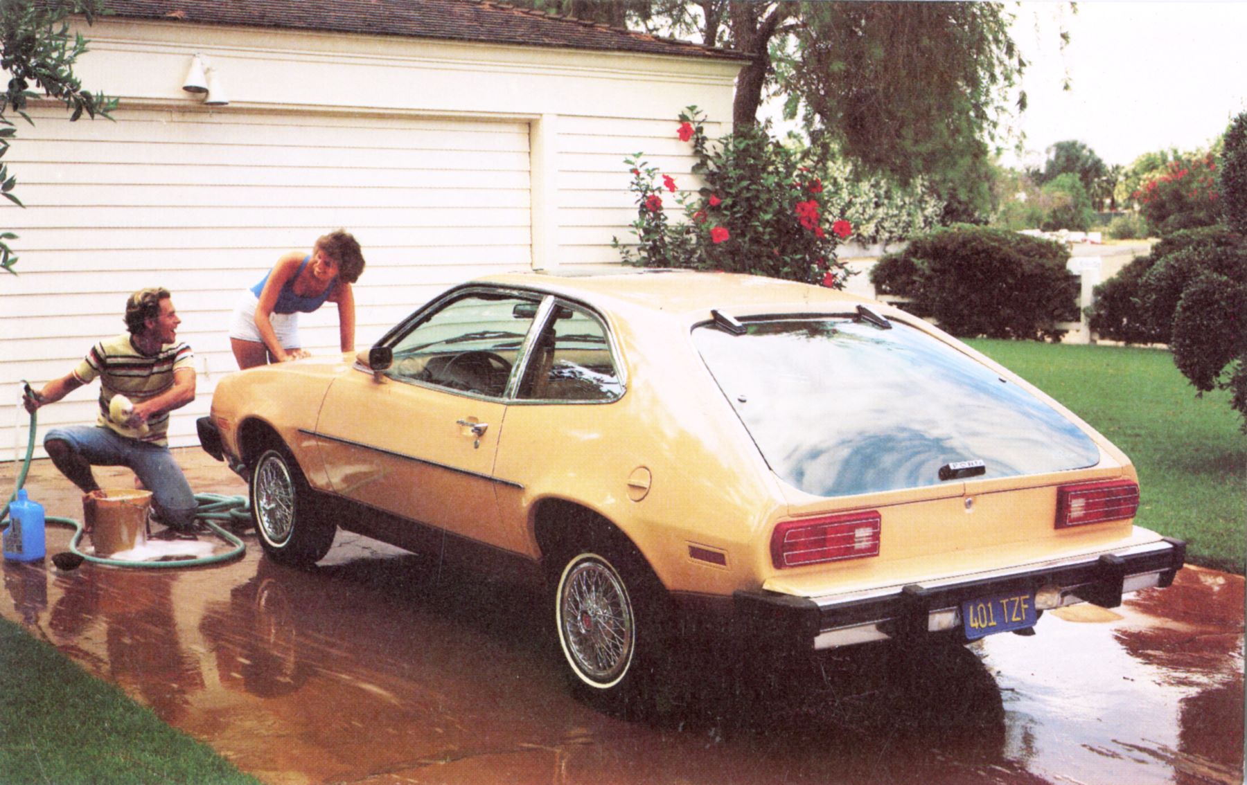 A postcard advertising the 1974 Ford Pinto Runabout, a notorious lemon car