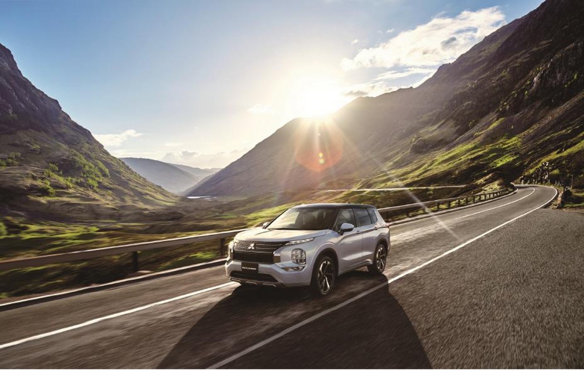 2023 $40,000 Mitsubishi Outlander PHEV on a road