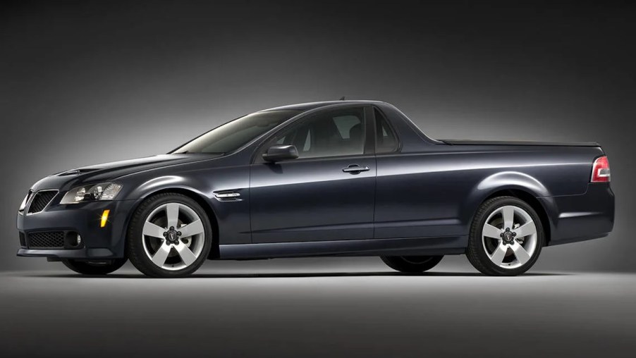 Promo photo of the 2008 Pontiac G8 ST coupe utility sport truck concept that never went into production.