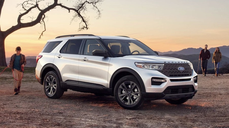 The 2023 Ford Explorer parked in the desert.