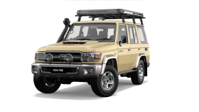 Toyota's render of a tan Land Cruiser 70 sold in Australia.