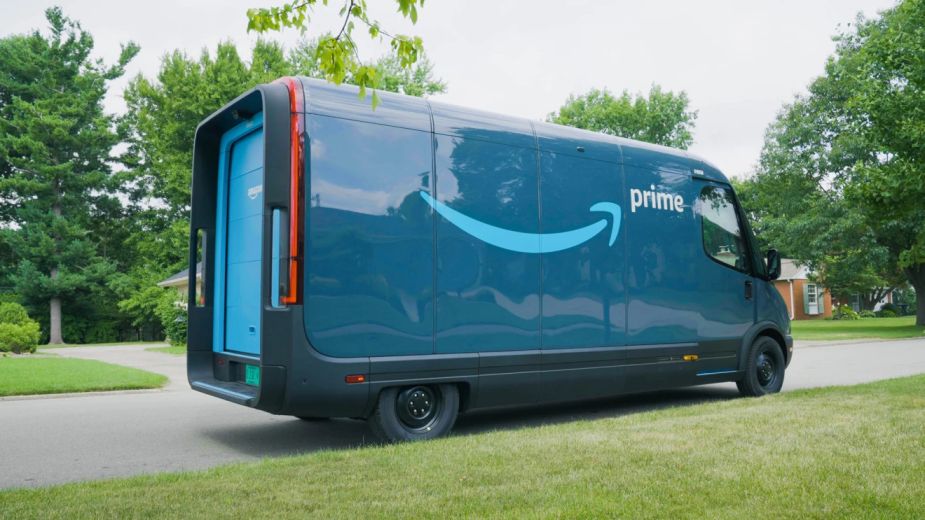 The Rivian delivery van is Amazon's new mode of transportation.