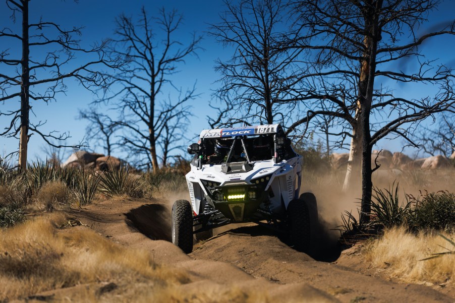 Wayne Matlock's car driving through the baja.