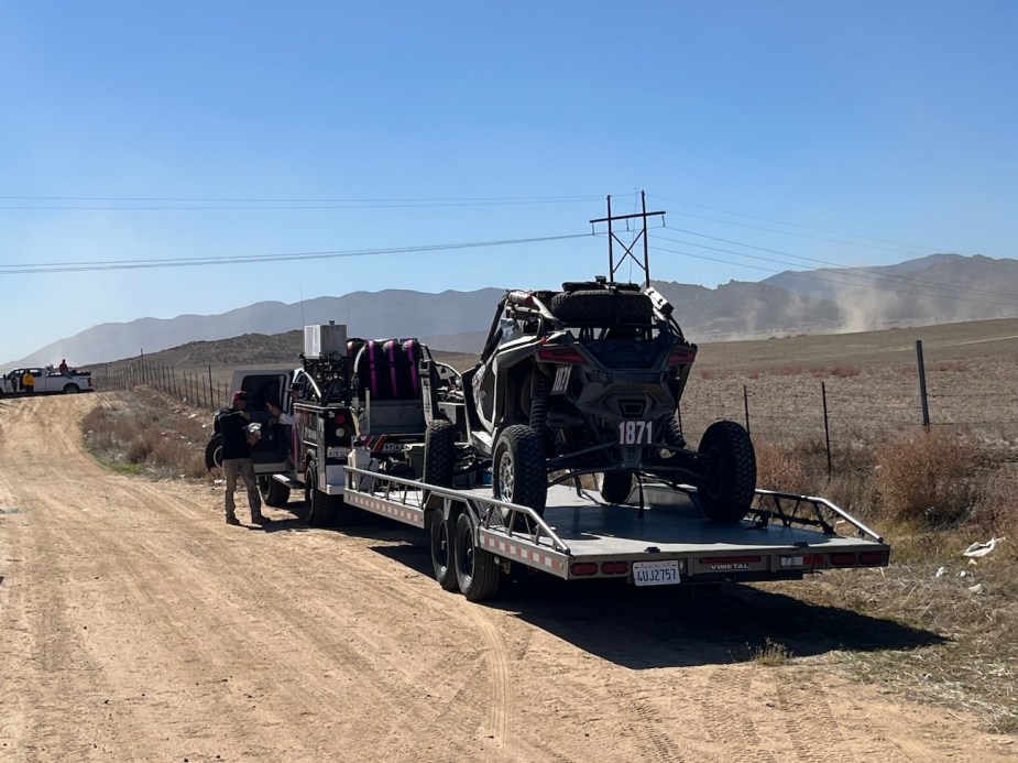 A rear view of the chase rig.