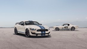 The Shelby GT350, like this one, and the new 500-horsepower Ford Mustang Dark Horse have 100 horsepower per liter.