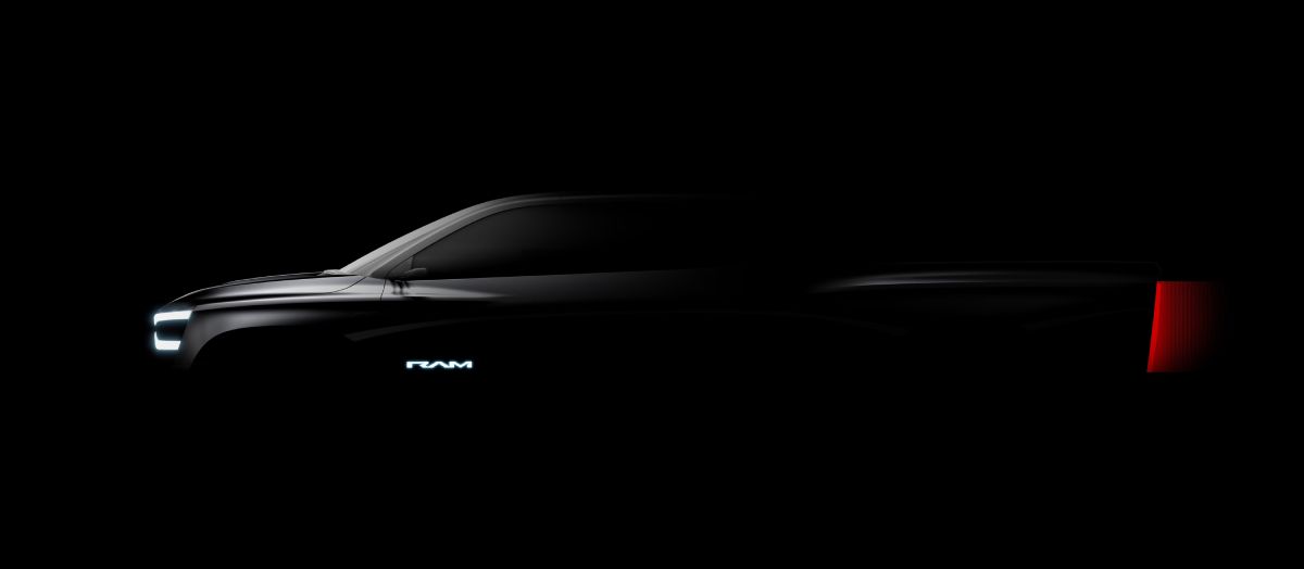 A teaser for the new Ram 1500 EV.