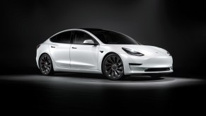 The 2021 Tesla Model 3, like this white Model 3, is among the best used Tesla Model 3 years for value.