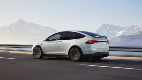 Tesla models like this Model X are electric cars with EV range that suffers in the cold.