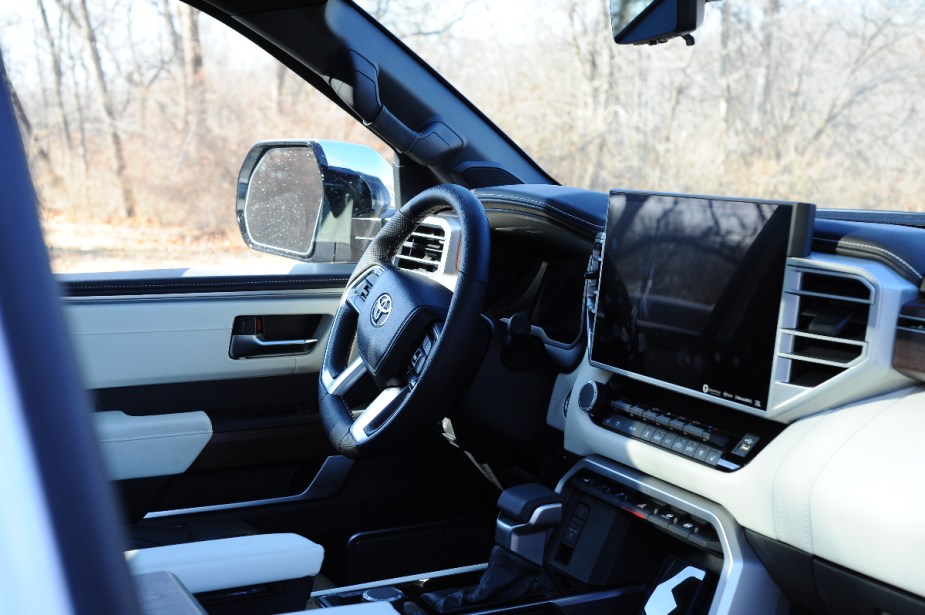 The interior of the 2022 Toyota Tundra Capstone. 