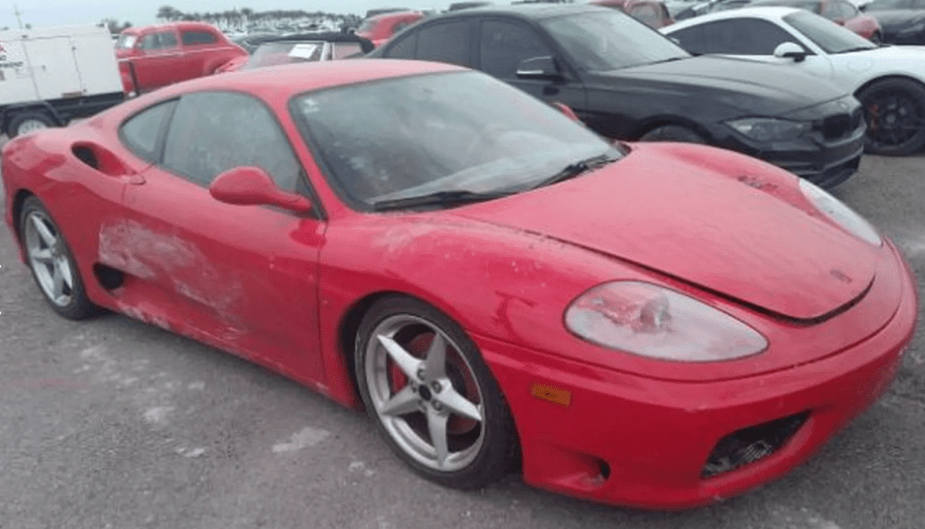 A red 2004 Ferrari 360 Modena 