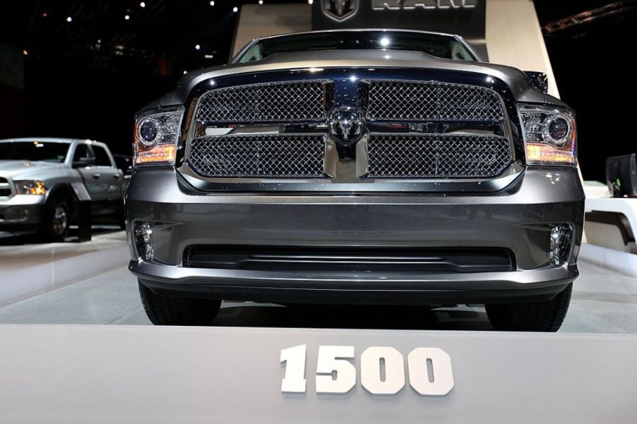 A 2013 Ram 1500 on display at an auto show.