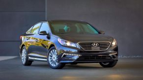 A 2015 Hyundai Sonata compact sedan model