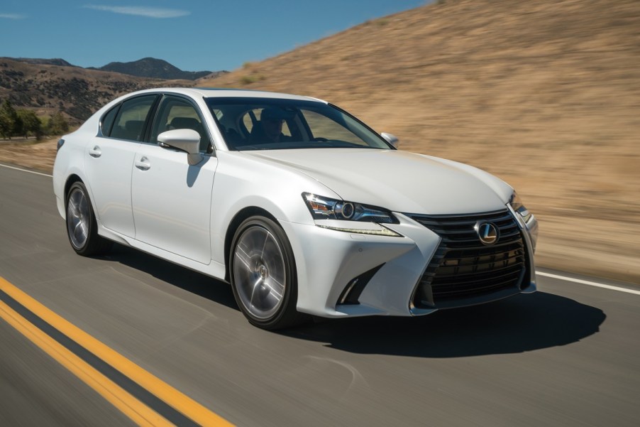 2018 Lexus GS 350 rolling shot in white