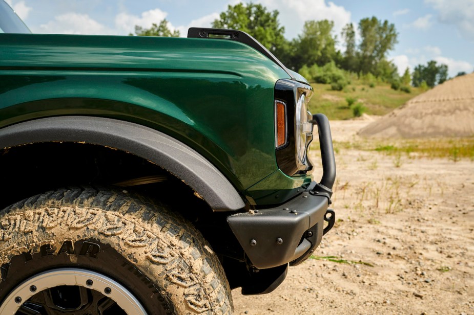 A green 2022 Ford Bronco, which is one of the best subcompact SUVs to buy.