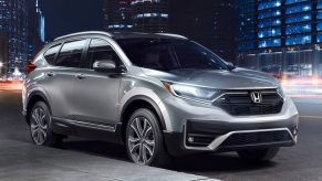 A 2022 Honda CR-V Hybrid model at night