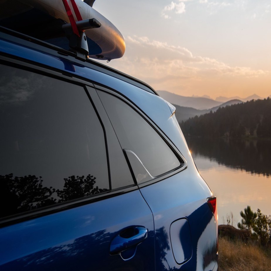 A blue 2023 Kia Sorento, which is one of the best SUVs.