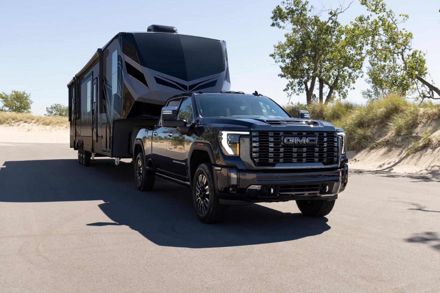 A 2024 GMC Sierra HD with a trailer