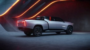 A promo render of the 2024 Ram 1500 Revolution electric pickup truck which may offer much more ground clearance than the current 2500 Power Wagon