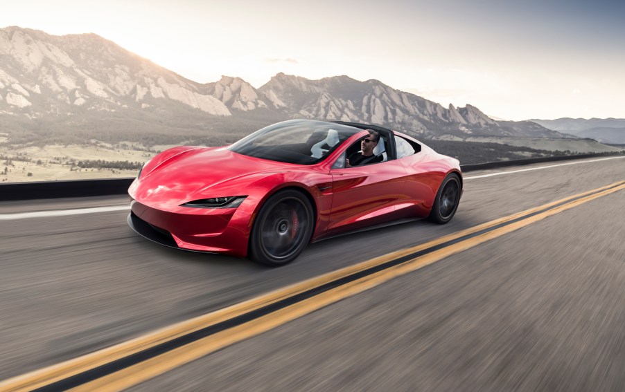 Red Tesla Roadster