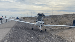 DA20 airplane after emergency landing and being hit by a Nissan SUV