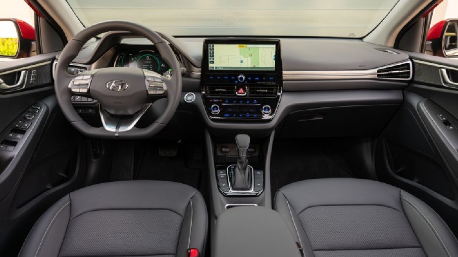 Dashboard in 2022 Hyundai IONIQ Hybrid, most affordable new Hyundai hybrid and car with best fuel economy