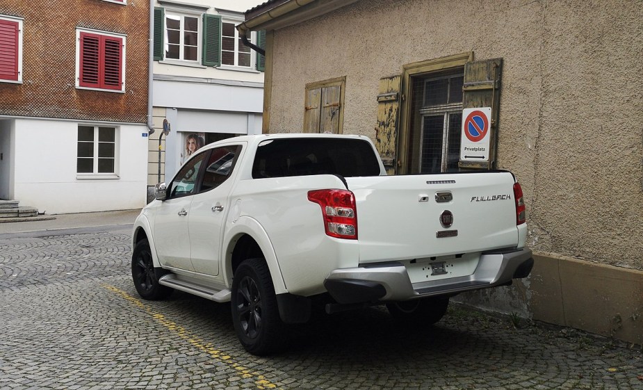 A Fiat Fullback, sometimes it is rebadged as a small Ram truck.