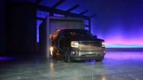 A General Motors (GM) presentation of the GMC Sierra and Chevrolet Silverado in Pontiac, Michigan