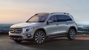 A gray 2022 Mercedes-Benz GLB luxury subcompact SUV is parked.