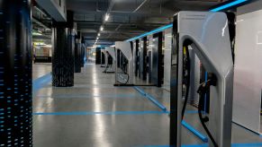 Mercedes-Benz electric vehicle (EV) charging stations at the Beijing Daxing international airport