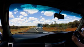 Many countries drive on the left side of the road using right-hand drive vehicles.