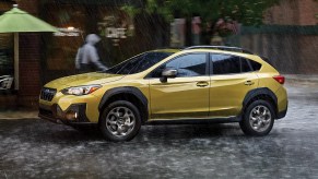 The Subaru Crosstrek sits in the rain, it might be the most reliable small SUV.