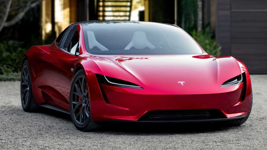 Red Tesla Roadster