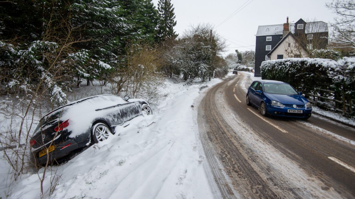 Car stuck in the snow