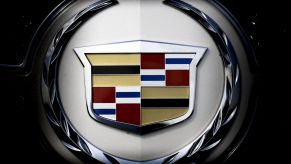 The Cadillac brand logo seen in Ankara, Turkey