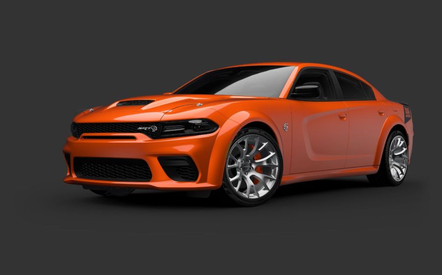 An orange 2023 Dodge Charger "Last Call" muscle car model