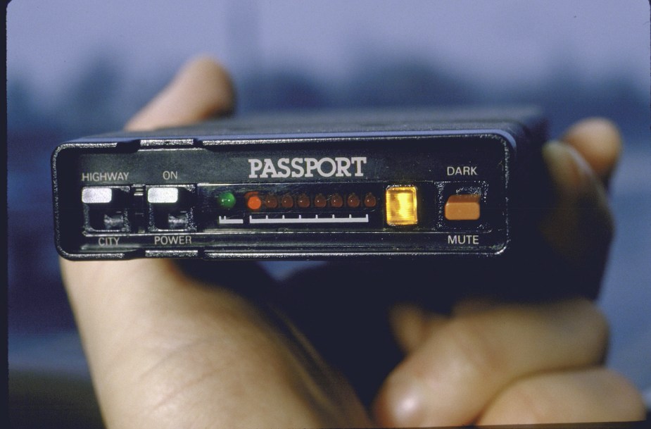 Palm-size "Passport" radar detector.