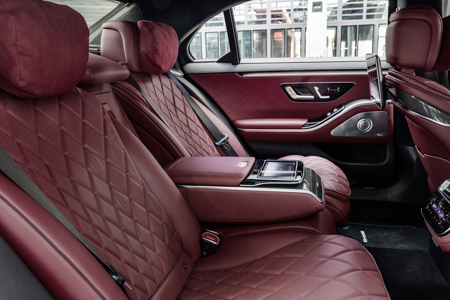 the  back seat of the Mercedes S-Class