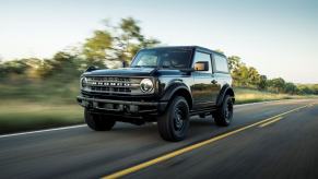 A 2021 Ford Bronco two-door Area 51 Black Diamond SUV model