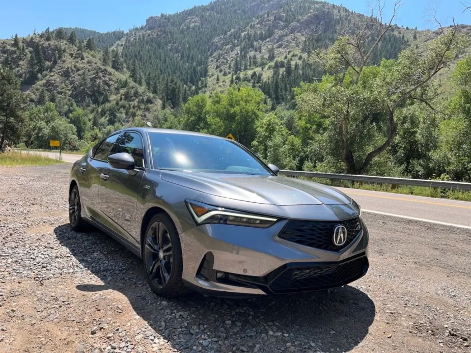 An exterior shot of the safest compact car of 2023, the Acura Integra