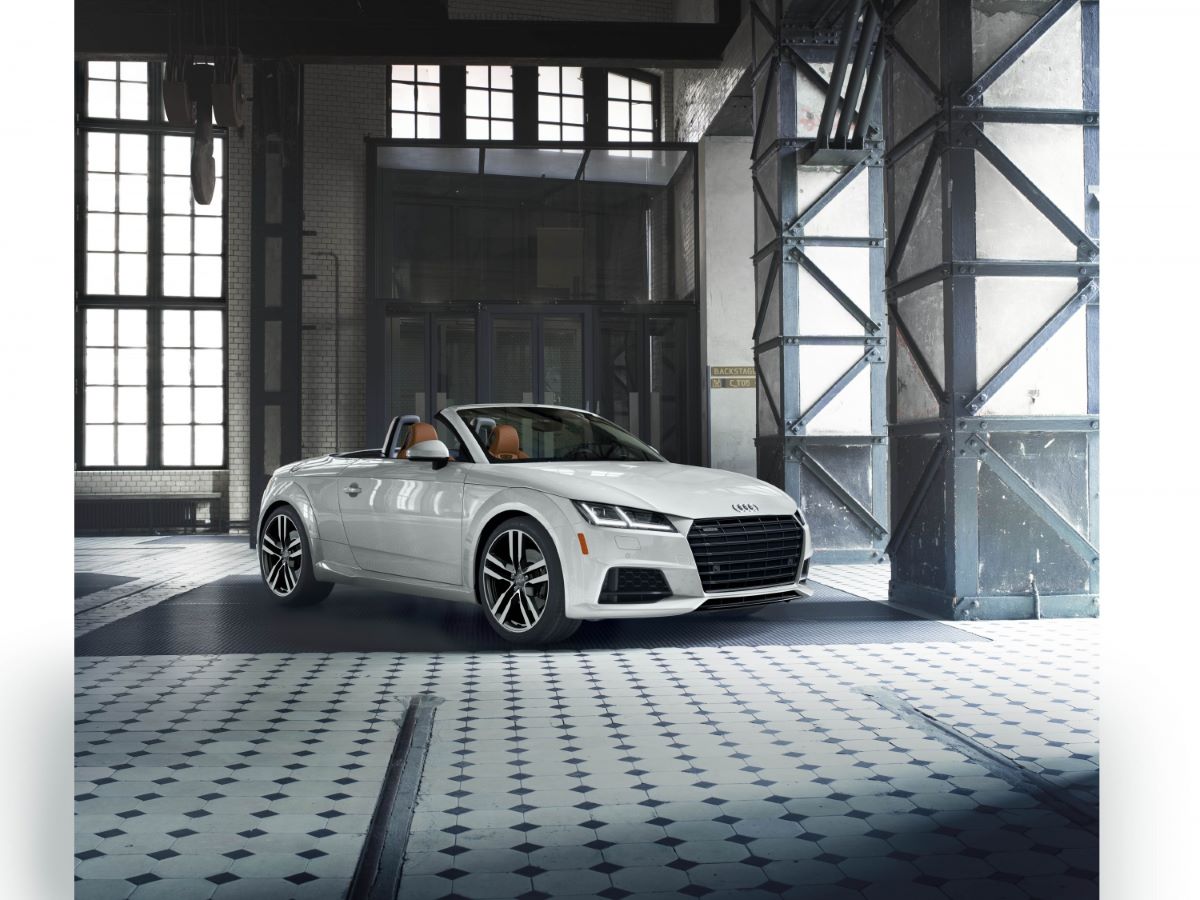 2023 Audi TT Roadster sits in a factory