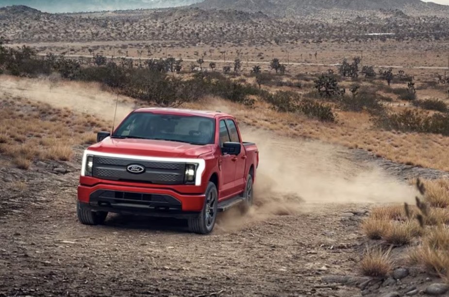 The 2023 Ford F-150 Lightning off-roading