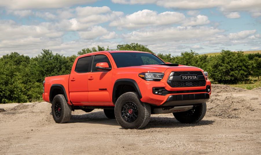 A 2023 Toyota Tacoma parked on a trail.