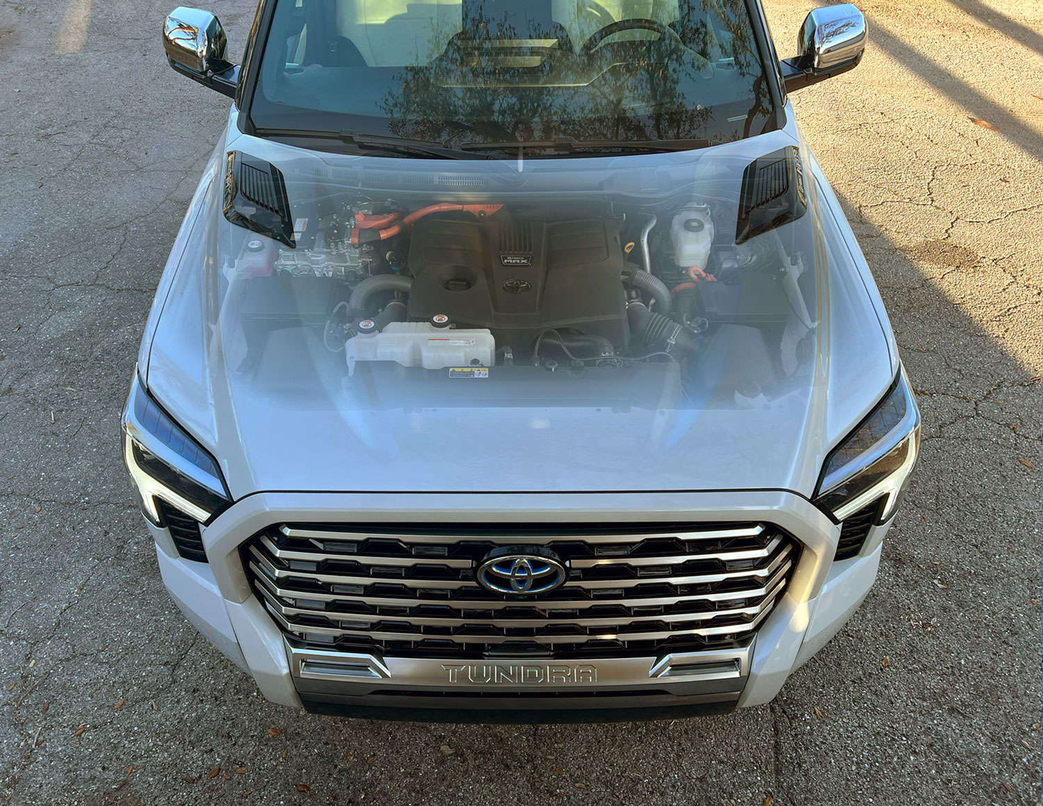 Looking into the Toyota Tundra Capstone hood