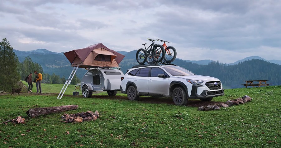 A 2023 Subaru Outback sits in a field. This is one of the best 2023 SUVs you'll love owning.