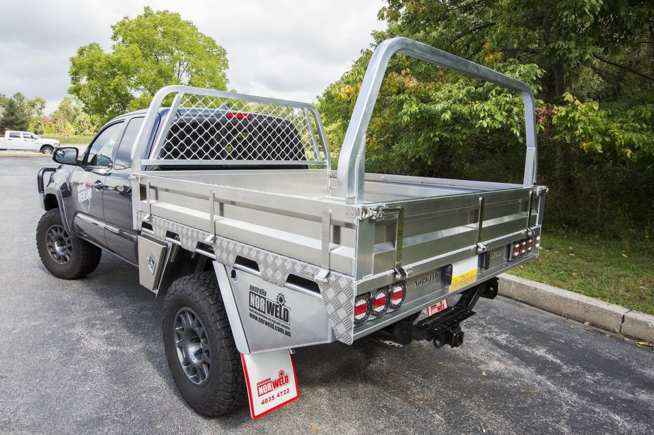 A pickup truck with a custom Ute pickup truck bed.