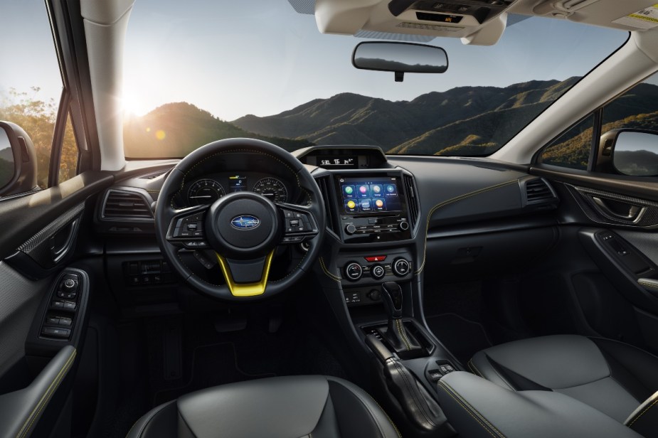 Dashboard in 2023 Subaru Crosstrek, most reliable Subaru model and best small SUV, says Consumer Reports