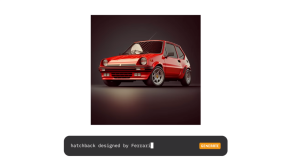 A red Ferrari hatchback design made by AI