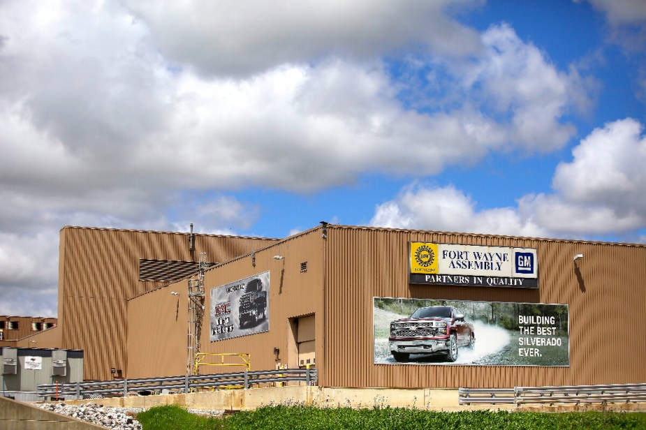 The Fort Wayne Assembly plant, where production of the 2023 Chevy Silverado 1500 is being paused.